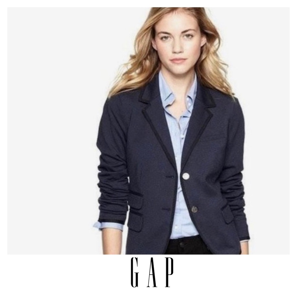 Gap Navy Academy Double Button Blazer Jacket - image 1